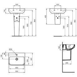 Ideal Standard I.life S Waschtisch 50 Cm, 1 Hahnloch, Mit Überlauf -Badmöbel Verkäufe ideal standard badkeramik life waschtische 50 11044903