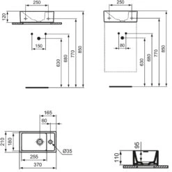 Ideal Standard I.life S Handwaschbecken 45 Cm, 1 Hahnloch, Ohne Überlauf -Badmöbel Verkäufe ideal standard badkeramik life waschtische handwaschbecken 12139478