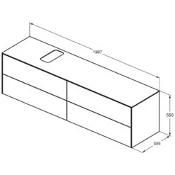 Ideal Standard Conca WTU 200 X 50,5 Cm, Mit Ausschnitt Wählbar, 4 Auszüge -Badmöbel Verkäufe ideal standard badmoebel conca waschtisch unterschraenke 7022895