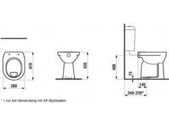 LAUFEN Pro Stand WC Flachspülklosett 36 X 47 Cm