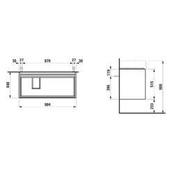 LAUFEN LANI Für LIVING CITY Waschtischunterschrank 100 X 45 Cm Mit 2 Auszügen -Badmöbel Verkäufe laufen alle serien lani badmoebel waschtischunterbauten 10312142