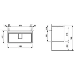 LAUFEN LANI Waschtischunterschrank 100 Cm Mit 2 Auszügen -Badmöbel Verkäufe laufen alle serien lani badmoebel waschtischunterbauten 7039722