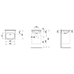 LAUFEN LUA Waschtisch 50 X 46 Cm Ohne Hahnloch, Ohne Überlauf