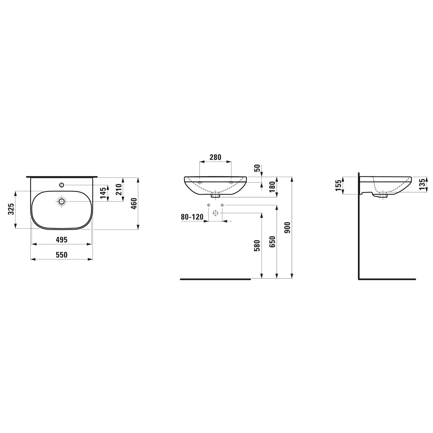 LAUFEN LUA Waschtisch 55 X 46 Cm Mit Hahnloch, Ohne Überlauf, Nicht Unterbaufähig 3 LAUFEN LUA Waschtisch 55 X 46 Cm Mit Hahnloch, Ohne Überlauf, Nicht Unterbaufähig – Bild 3