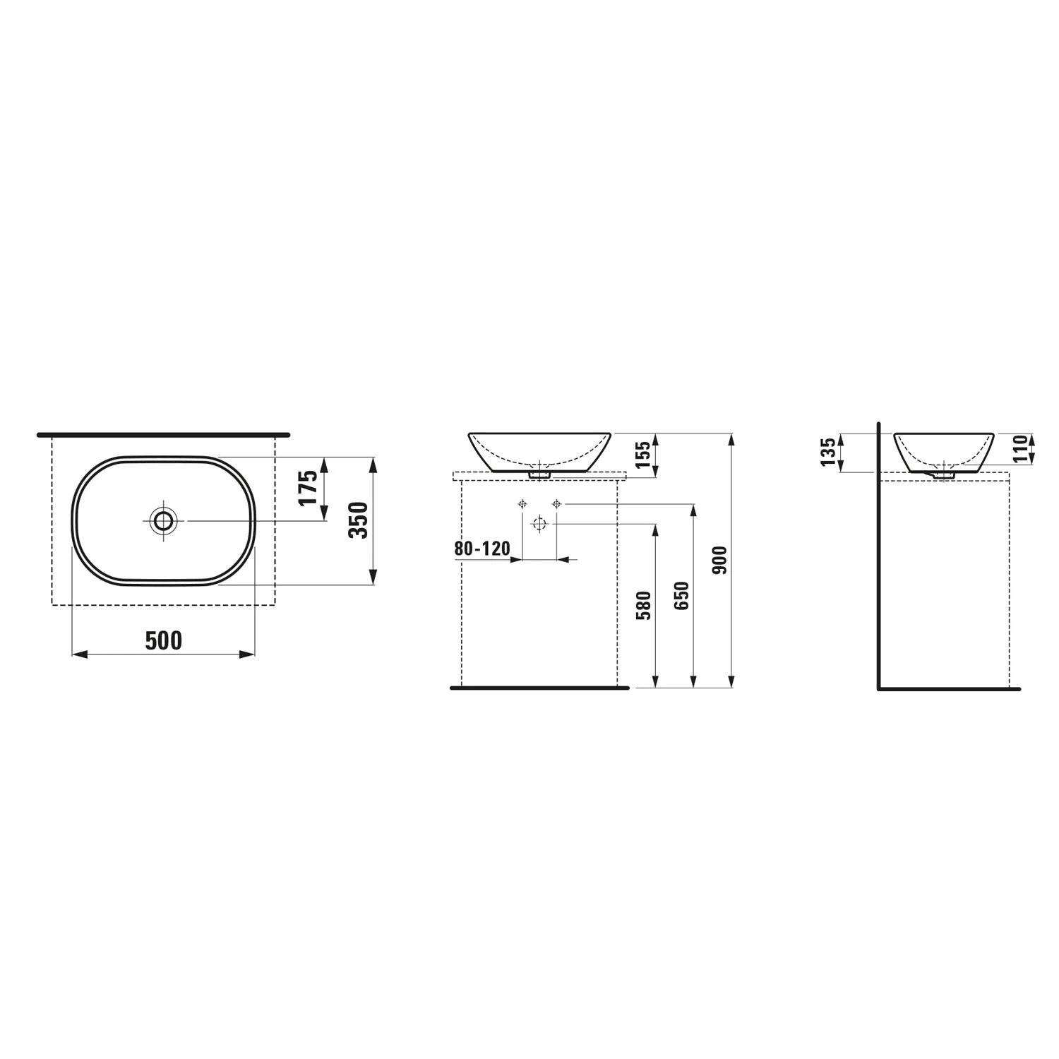 LAUFEN LUA Aufsatzwaschtisch Oval 50 X 35,5 Cm, Ohne Überlauf 4 LAUFEN LUA Aufsatzwaschtisch Oval 50 X 35,5 Cm, Ohne Überlauf – Bild 4