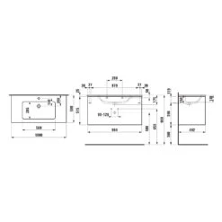 LAUFEN PRO Set LANI Waschtish Mit Überlauf, Inkl. Waschtischunterbau 100 Cm