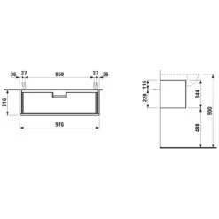 LAUFEN The New Classic Waschtischunterbau 97,6 Cm Mit 1 Schublade -Badmöbel Verkäufe laufen alle serien the new classic 6446326