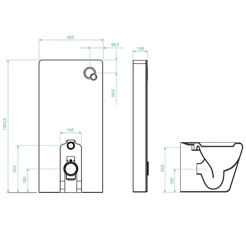 Memphis Dusch-WC Komplettset Basic Inkl. Spülwand, Bodenstehend 4 Memphis Dusch-WC Komplettset Basic Inkl. Spülwand, Bodenstehend – Bild 4