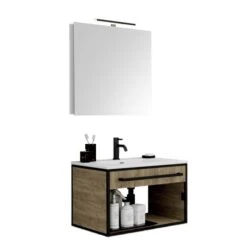 Pianura Giulia Badmöbel Set 61 Cm Mit LED-Lichtspiegel