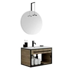 Pianura Giulia Badmöbel Set 61 Cm Mit Spiegel Und Wandleuchte