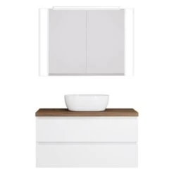 Pianura Stella Badmöbel Set 100,5 Cm Mit LED-Spiegelschrank