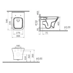 Pianura Andrea Wand-WC Tiefspüler Ohne Spülrand -Badmöbel Verkäufe pianura viola badkeramik wand wc tiefspueler 11884278