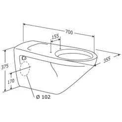 Pressalit Plus Wandhängendes WC 70 Cm