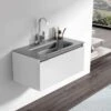 Progettobagno Helen 90 Ersatz -Glaswaschtisch Grau