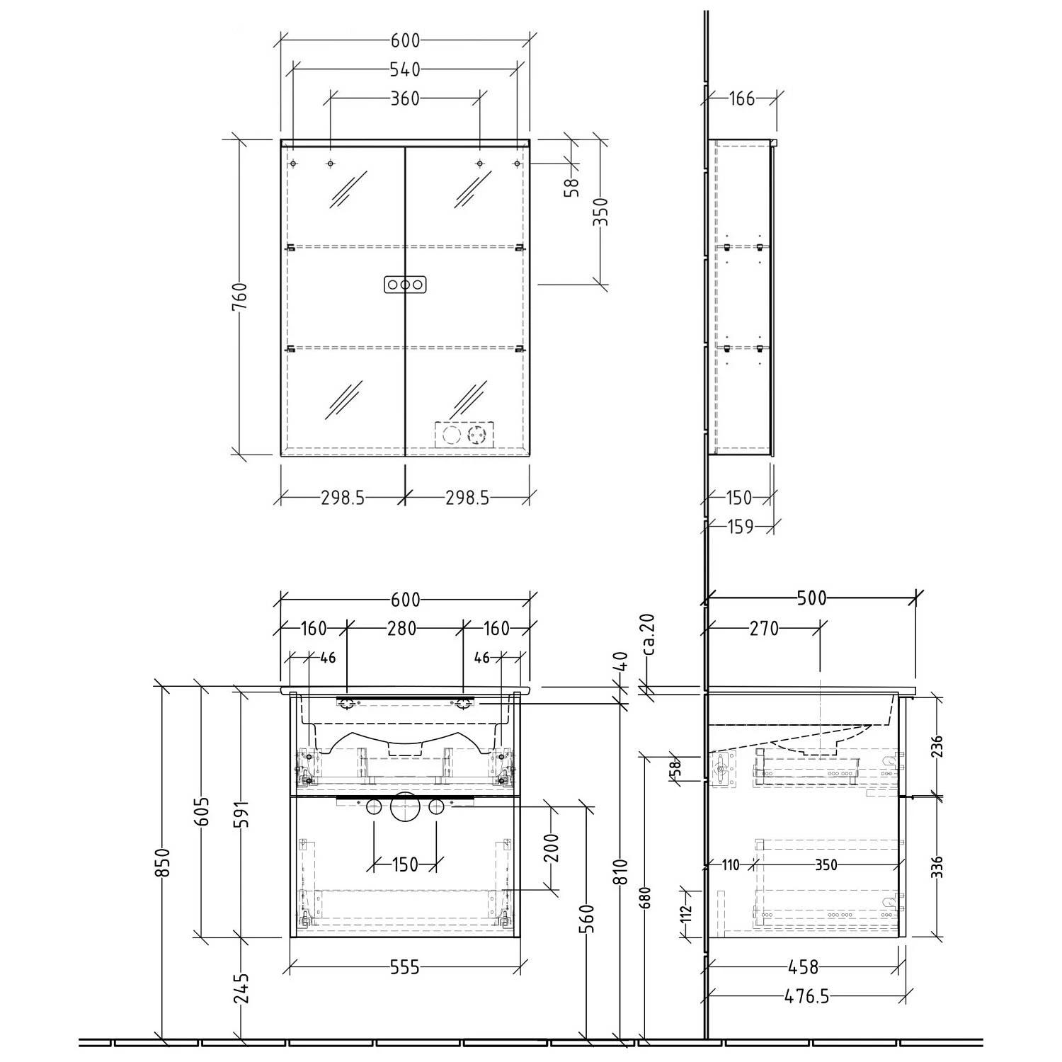 Sanipa 3way Möbelset Inkl. Spiegelschrank "ARND", 60 Cm, Mit Aufsatzgriffen 4 Sanipa 3way Möbelset Inkl. Spiegelschrank "ARND", 60 Cm, Mit Aufsatzgriffen – Bild 4