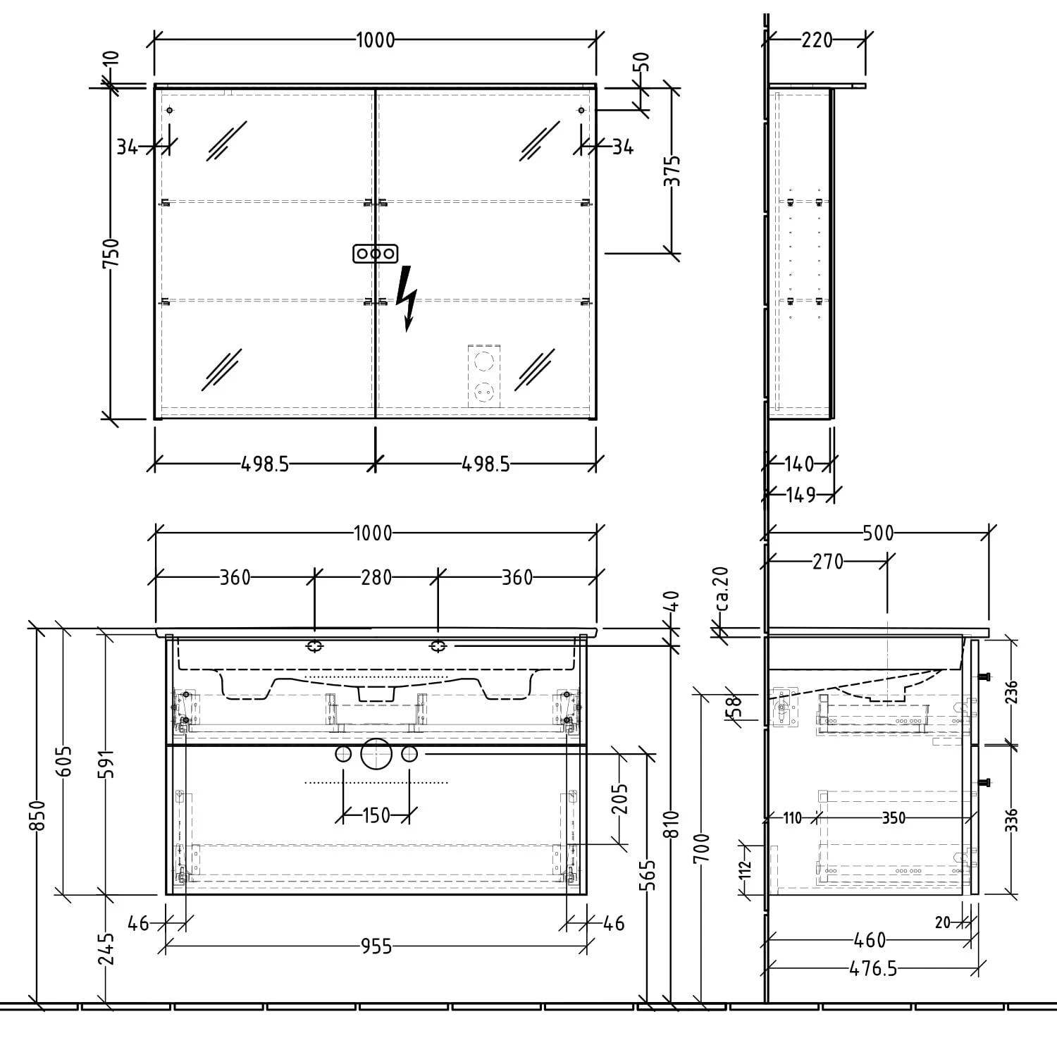 Sanipa 3way Möbelset Inkl. Spiegelschrank "MALTE", 100 Cm 3 Sanipa 3way Möbelset Inkl. Spiegelschrank "MALTE", 100 Cm – Bild 3