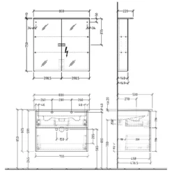 Sanipa 3way Möbelset Inkl. Spiegelschrank "MALTE", 80 Cm, Mit Push To Open -Badmöbel Verkäufe sanipa 3way badmoebel sets moebelset inkl 6358513