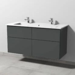 Sanipa 3way Möbelset Inkl. Spiegelschrank "ARND", 120 Cm, Mit Push To Open, Doppelwaschtisch