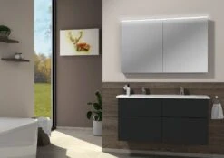 Sanipa 3way Möbelset Inkl. Spiegelschrank "ARND", 120 Cm, Mit Push To Open, Doppelwaschtisch -Badmöbel Verkäufe sanipa 3way badmoebel sets moebelset inkl 6445102