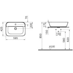 Steinkamp Value Aufsatzwaschtisch 59,5 X 42,5 Cm Mit Überlauf -Badmöbel Verkäufe steinkamp badkeramik aufsatzwaschtische value 59 x 7079901