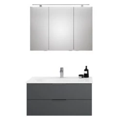 Steinkamp Living 2.0 / GROHE Essence Badmöbel Set 100 Cm Mit Spiegelschrank