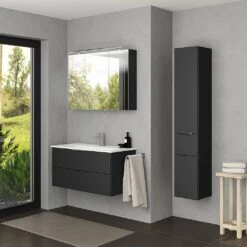 Steinkamp Living 2.0 / GROHE Essence Badmöbel Set 100 Cm Mit Spiegelschrank -Badmöbel Verkäufe steinkamp badmoebel living 2 moebelsets mit 8485423