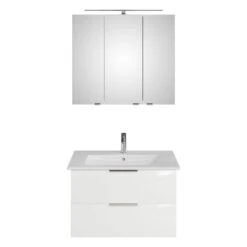 Steinkamp Living 2.0 / Villeroy & Boch Venticello CeramicPlus Badmöbel Set 80 Cm Mit Spiegelschrank