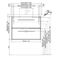 Steinkamp Living 2.0 / Villeroy & Boch Subway 3.0 Badmöbel Set 65 Cm Mit Spiegelschrank -Badmöbel Verkäufe steinkamp badmoebel living 2 sets mit 12465365