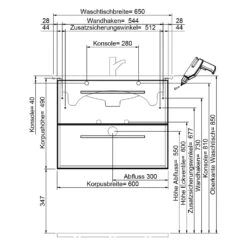 Steinkamp Living 2.0 / Villeroy & Boch Venticello Badmöbel Set 65 Cm Mit Spiegelschrank -Badmöbel Verkäufe steinkamp badmoebel living 2 sets mit 12465419
