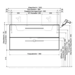 Steinkamp Living 2.0 / Villeroy & Boch Venticello Badmöbel Set 100 Cm Mit Spiegelschrank -Badmöbel Verkäufe steinkamp badmoebel living 2 sets mit 12465621