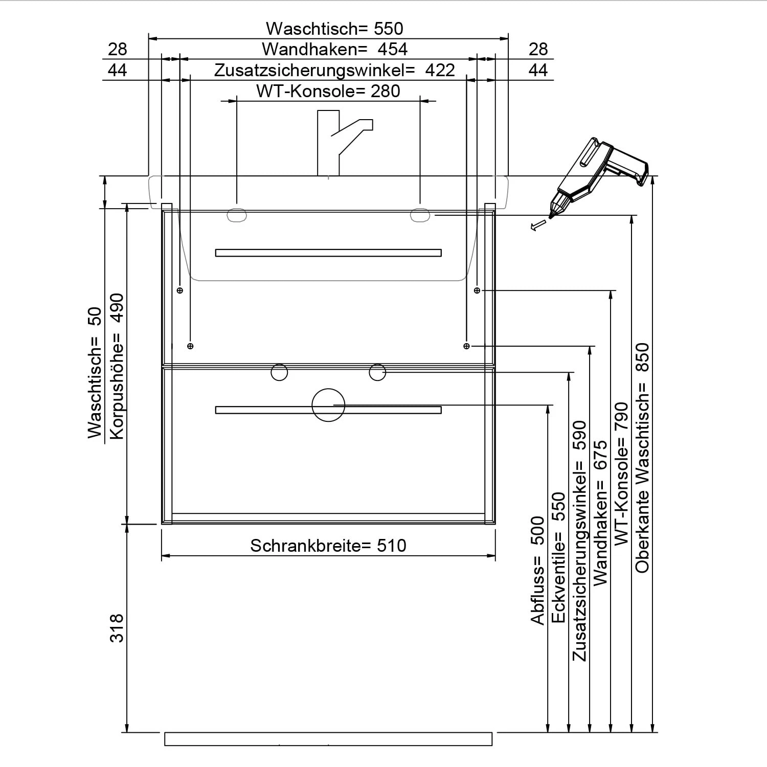 Steinkamp Living 2.0 Waschtischunterschrank 51 Cm Für Villeroy & Boch Subway 3.0 Waschtisch 55 Cm 4 Steinkamp Living 2.0 Waschtischunterschrank 51 Cm Für Villeroy & Boch Subway 3.0 Waschtisch 55 Cm – Bild 4