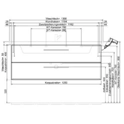 Steinkamp Living 2.0 Waschtischunterschrank 125 Cm Für Villeroy & Boch Subway 3.0 Waschtisch 130 Cm -Badmöbel Verkäufe steinkamp badmoebel living 2 waschtischunterschraenke waschtischunterschrank 12394455