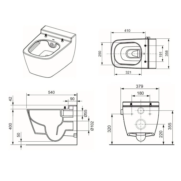 TECE TECEone WC-Keramik Mit Duschfunktion, Kaltwasser 4 TECE TECEone WC-Keramik Mit Duschfunktion, Kaltwasser – Bild 4