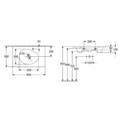 Villeroy & Boch Antao Schrankwaschtisch 80 X 50 Cm, Mit Verdecktem Überlauf -Badmöbel Verkäufe villeroy boch alle kollektionen antao waschtische 11938793