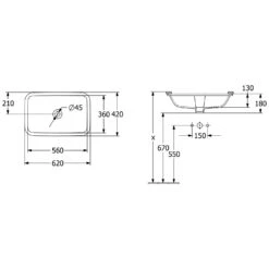 Villeroy & Boch Architectura Unterbauwaschbecken 62 X 42 Cm Rechteckig, Mit Überlauf, Ungeschliffen -Badmöbel Verkäufe villeroy boch alle kollektionen architectura waschtische 8730734