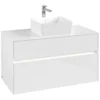 Villeroy & Boch Collaro Waschtischunterschrank 100 X 54,8 Cm Mit 2 Auszügen Und LED Licht, Für WT Mittig