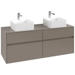 Villeroy & Boch Collaro Waschtischunterschrank 140 X 54,8 Cm Mit 4 Auszügen Und LED Licht, Für WT Beidseitig