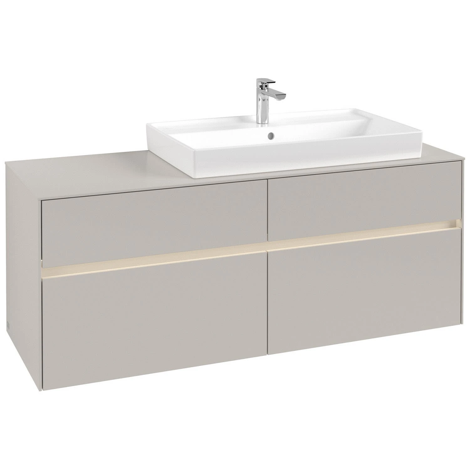 Villeroy & Boch Collaro Waschtischunterschrank 140 X 54,8 Cm Mit 4 Auszügen Und LED Licht, Für WT Rechts 1 Villeroy & Boch Collaro Waschtischunterschrank 140 X 54,8 Cm Mit 4 Auszügen Und LED Licht, Für WT Rechts