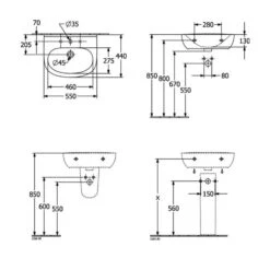 Villeroy & Boch O.novo Waschtisch 55 X 44 Cm, Mit Überlauf -Badmöbel Verkäufe villeroy boch alle kollektionen novo waschtische 12487951