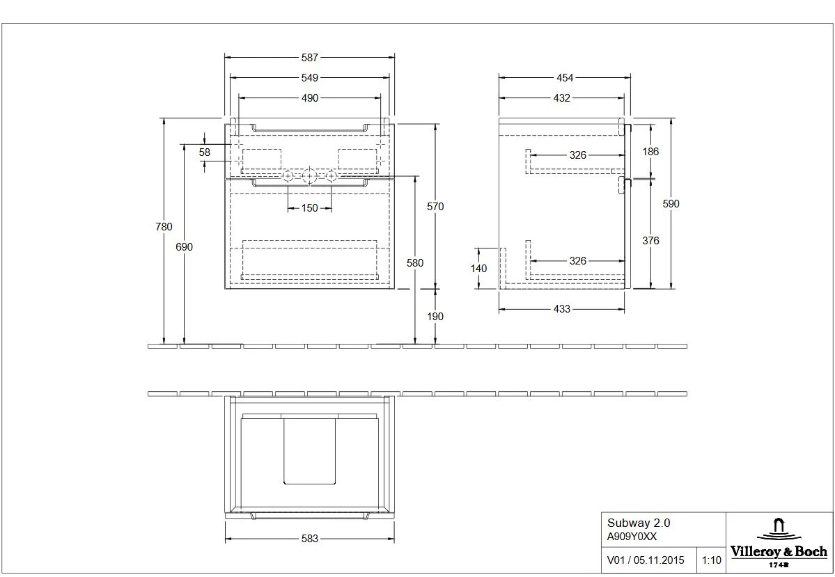 Villeroy & Boch Subway 2.0 Waschtisch-Kombination 60 Cm Mit 2 Auszügen Und Spiegel More To See 14 4 Villeroy & Boch Subway 2.0 Waschtisch-Kombination 60 Cm Mit 2 Auszügen Und Spiegel More To See 14 – Bild 4