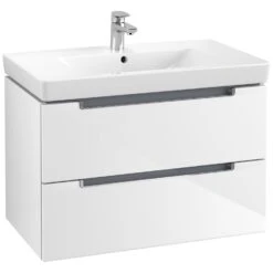 Villeroy & Boch Subway 2.0 Waschtisch-Kombination 80 Cm Mit 2 Auszügen Und Spiegelschrank My View 14