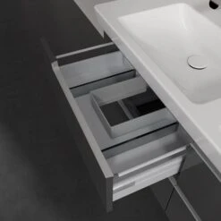 Villeroy & Boch Subway 2.0 Waschtischunterschrank XL 128,7 Cm, Griffe Silberfarbig Matt, 4 Auszüge -Badmöbel Verkäufe villeroy boch alle kollektionen subway 2 9405959