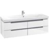 Villeroy & Boch Subway 2.0 Waschtischunterschrank 128,7 Cm, Griffe Chromfarbig Glänzend, 4 Auszüge