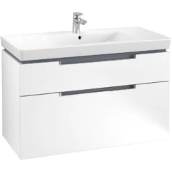 Villeroy & Boch Subway 2.0 Waschtischunterschrank XXL 98,7 Cm, Griffe Chromfarbig Glänzend, 2 Auszüge