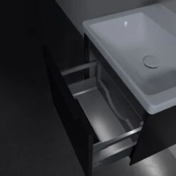 Villeroy & Boch Subway 3.0 Badmöbel-Set 55 Cm Mit Beleuchtung, Griff Volcano Black, 1 Auszug -Badmöbel Verkäufe villeroy boch alle kollektionen subway 3 10291109