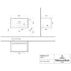 Villeroy & Boch Subway 3.0 Badmöbel-Set 80 Cm Mit Beleuchtung, 1 Auszug -Badmöbel Verkäufe villeroy boch alle kollektionen subway 3 10291745