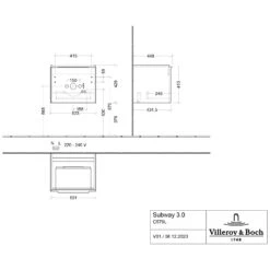 Villeroy & Boch Subway 3.0 Badmöbel-Set 55 Cm Mit Beleuchtung, Griff Volcano Black, 1 Auszug -Badmöbel Verkäufe villeroy boch alle kollektionen subway 3 10294892