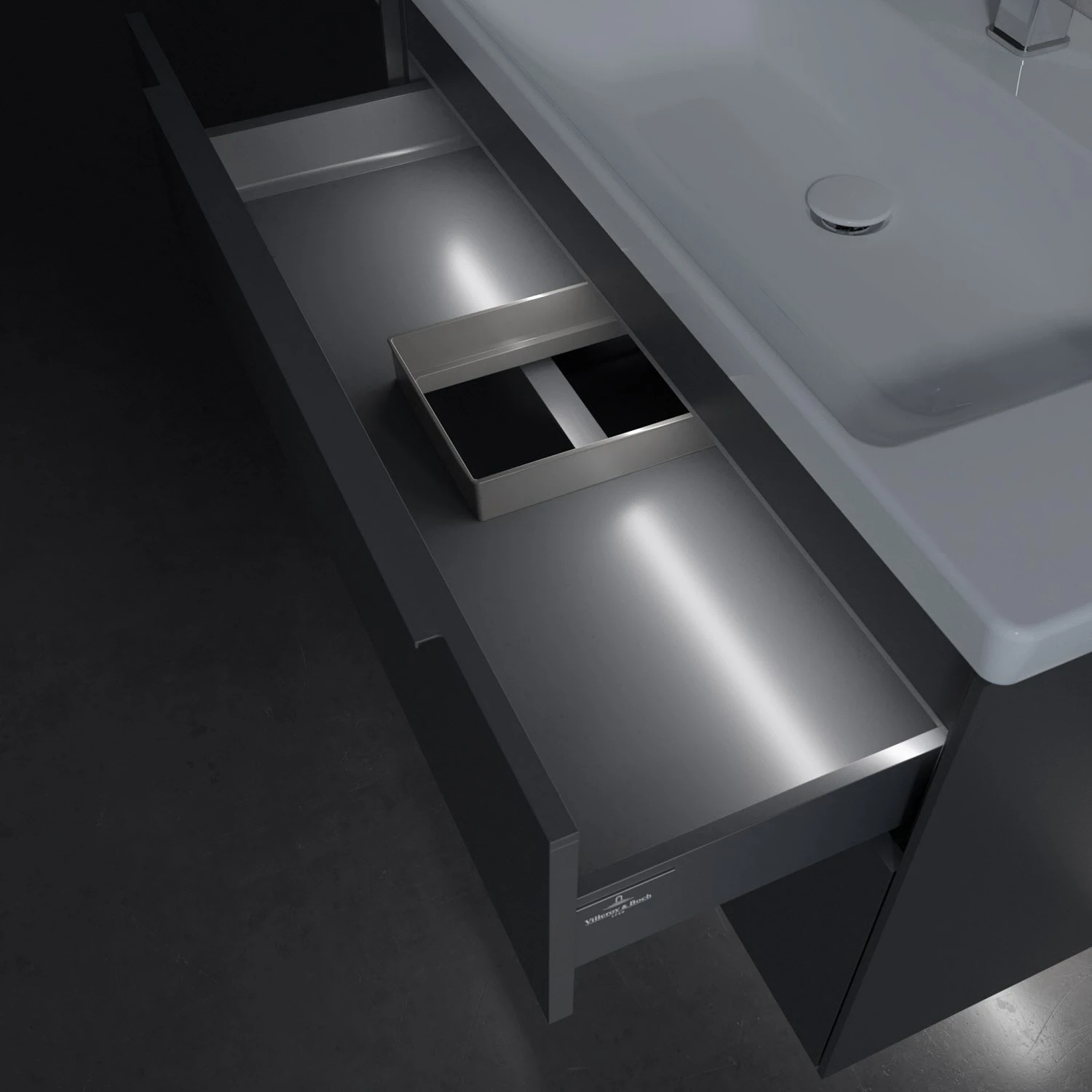 Villeroy & Boch Subway 3.0 Badmöbel-Set 100 Cm Mit Beleuchtung, Griff In Möbelfarbe, 2 Auszüge 6 Villeroy & Boch Subway 3.0 Badmöbel-Set 100 Cm Mit Beleuchtung, Griff In Möbelfarbe, 2 Auszüge – Bild 6