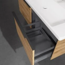 Villeroy & Boch Subway 3.0 Badmöbel-Set 130 Cm, Griff Volcano Black, 2 Auszüge, WT Für 2 Armaturen -Badmöbel Verkäufe villeroy boch alle kollektionen subway 3 10369718