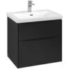 Villeroy & Boch Subway 3.0 Waschtischunterschrank 62,2 Cm, 2 Auszüge, Griffe Volcano Black, Ohne LED-Licht